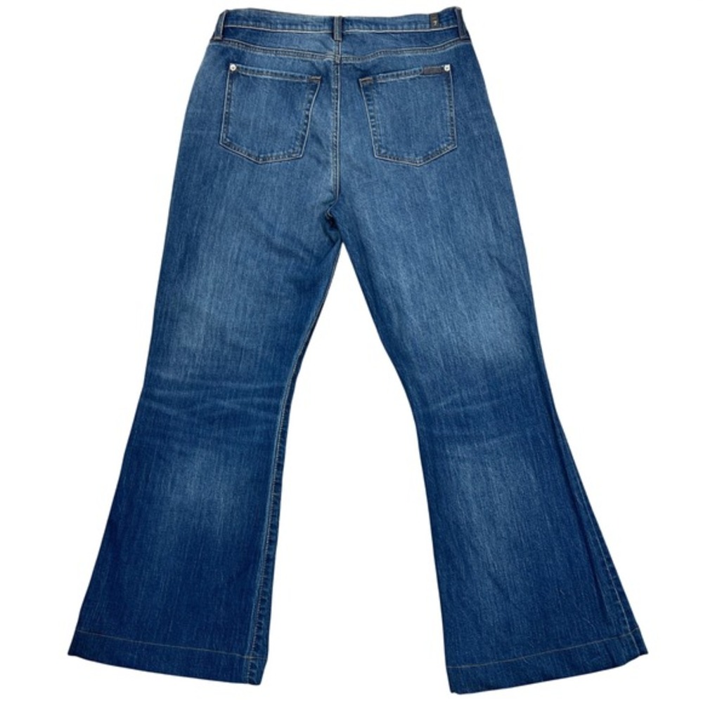 7 For All Mankind Ultra High-Rise Dojo Jeans 32" Flare Leg Trouser HEMMED 29 INS - Picture 2 of 10